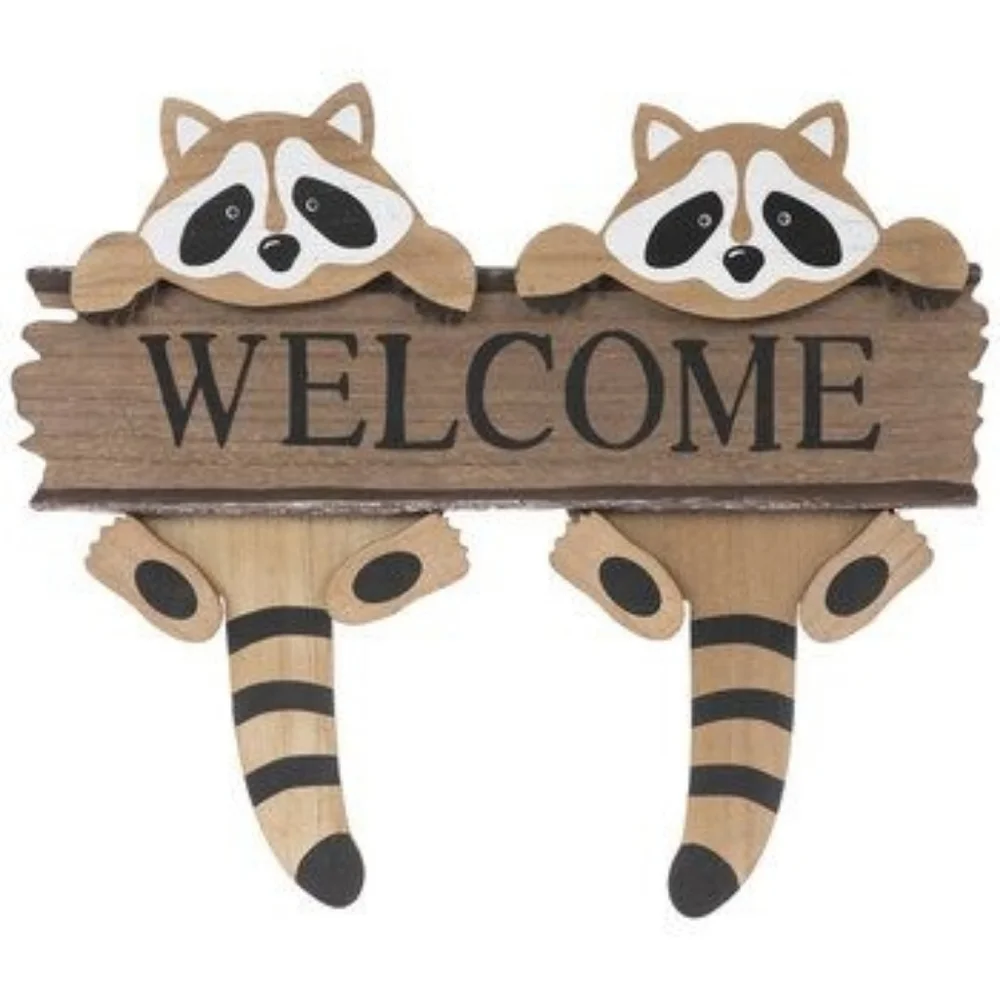Raccoon Welcome Sign